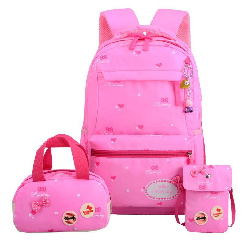 3pcs/set Printing School Bags Backpacks Schoolbag Fashion Kids Lovely Backpack For Children Girls School bag Student Mochila sac