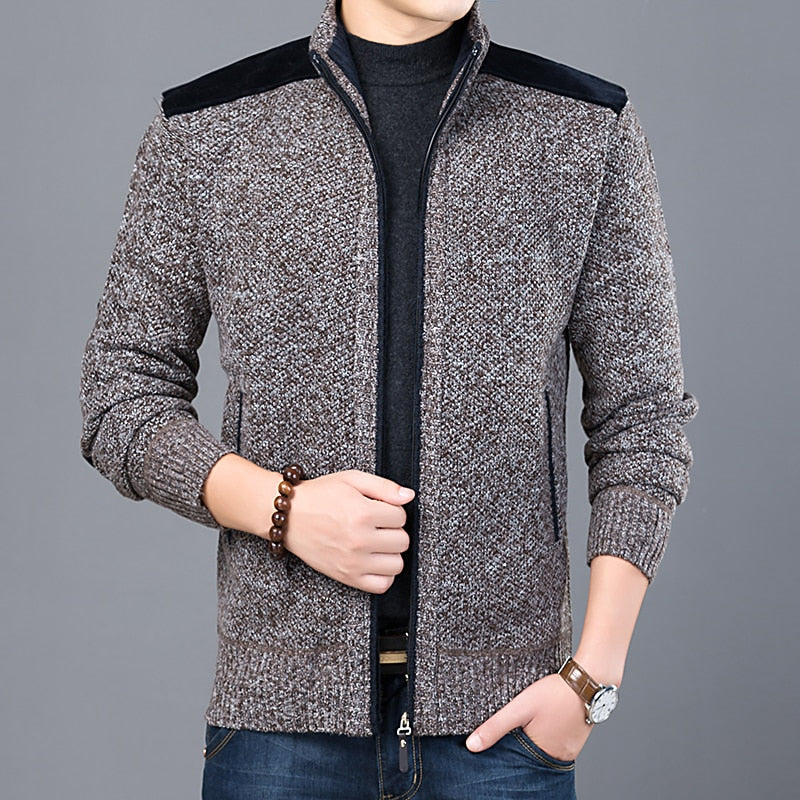 2022 Thick New Fashion Brand Sweater For Mens Cardigan Slim Fit Jumpers Knitwear Warm Autumn Casual Korean Style Clothing Male