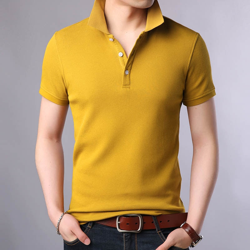 2022 New Fashion Brands Polo Shirt Men&amp;#39;s 100% Cotton Summer Slim Fit Short Sleeve Solid Color Boys Polos Casual Mens Clothing