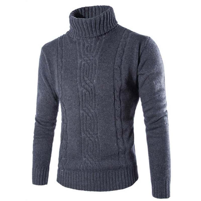 Covrlge 2019 Male Sweater Pullover Slim Warm Solid High Lapel Jacquard Hedging British Men&amp;#39;s Clothing Mens Turtleneck MZM030