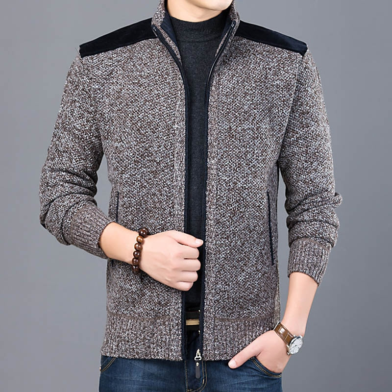 2022 Thick New Fashion Brand Sweater For Mens Cardigan Slim Fit Jumpers Knitwear Warm Autumn Casual Korean Style Clothing Male