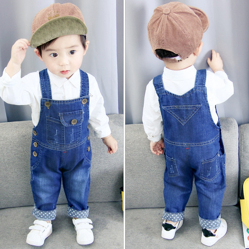 IENENS Toddler Infant Boys Long Pants Denim Overalls Dungarees Kids Baby Boy Jeans Jumpsuit Clothes Clothing Outfits Trousers