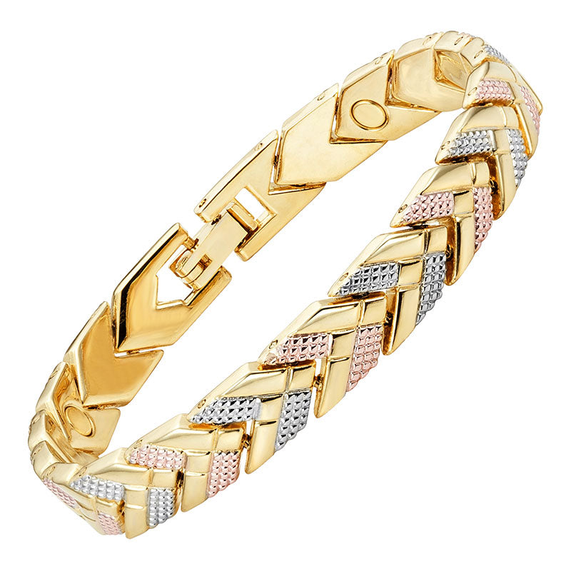 Escalus Trendy Arrow Women&#39;s Magnetic Bracelet For Women 3-Tone Gold Color Bangle Fashion Charm New Bracelets For Girls Jewelry