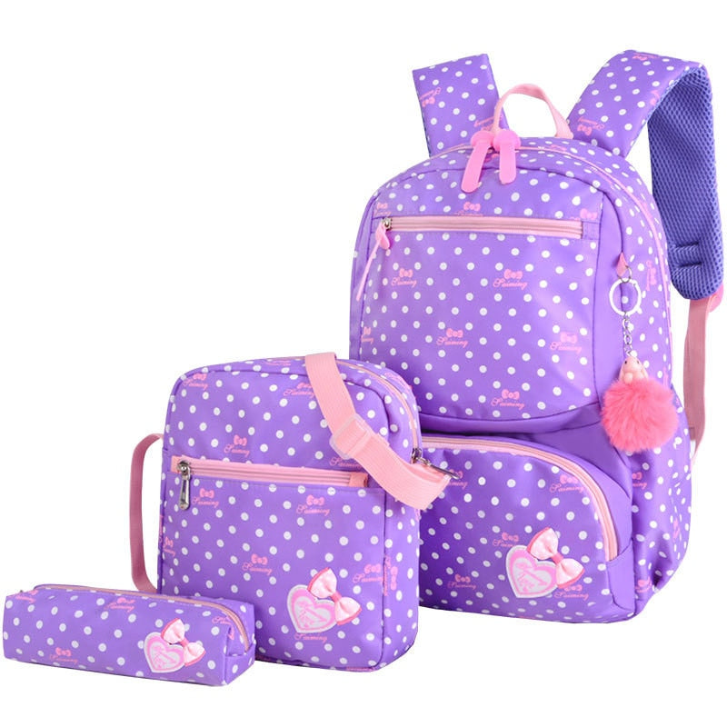 3pcs/set Printing School Bags Backpacks Schoolbag Fashion Kids Lovely Backpack For Children Girls School bag Student Mochila sac