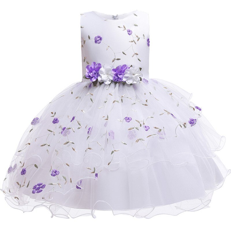 Lace Tulle Girls Pageant Dress Flower Girl Dress for Wedding Floral Girls Party Princess First Communion Gowns 3 4 6 8 10 12 Y