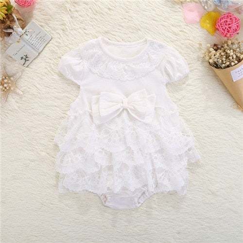 Lawadka Summer Style Lace Cotton Baby Rompers Bowknot Newborn Infant Clothing Toddler Baby Girls Jumpsuits