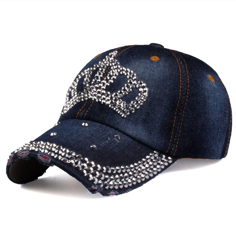 [YARBUU]Baseball Caps 2022 New Fashion Style Men And Women&#39;s Sun Hat Rhinestone Hat Denim And Cotton Snapback Cap Free Shipping