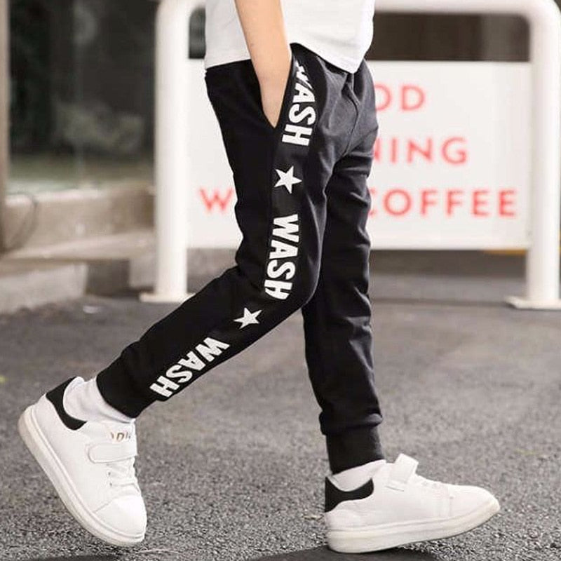 Retail New Girls Pants For 3-10 Yeas Fashion Letter Boys Girls Casual Sport Pants Cotton Kids Children Trousers
