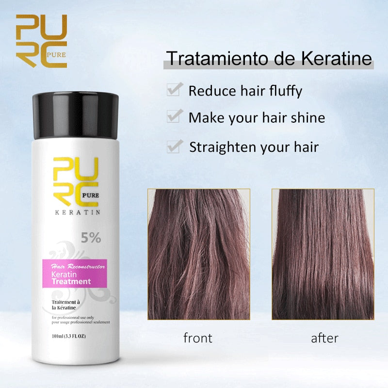 PURC Straightening Hair Scalp Treatment Curly Hair Products Brazilian Keratin Treatment + Purifying Shampoo Hair Care Set 11.11