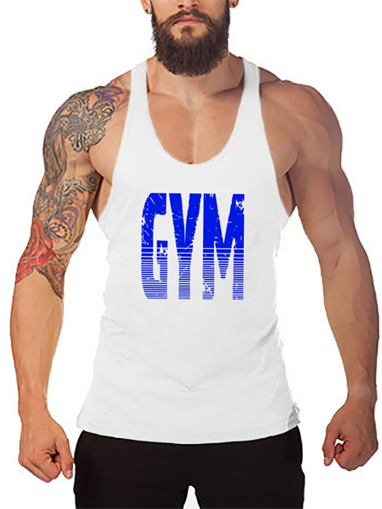 Brand Bodybuilding and Fitness Clothing Cotton sleeveless shirts tank top men Stringer Singlets mens Y back workout gym vest