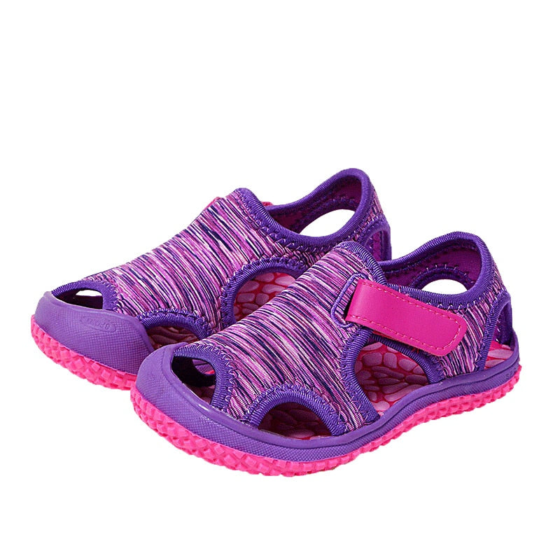 2022 Summer Children&amp;#39;s Sandals Boys Beach Sandals Solid Bottom Soft Wear non-slip Girls Baby Toddler shoes Kids Barefoot shoes