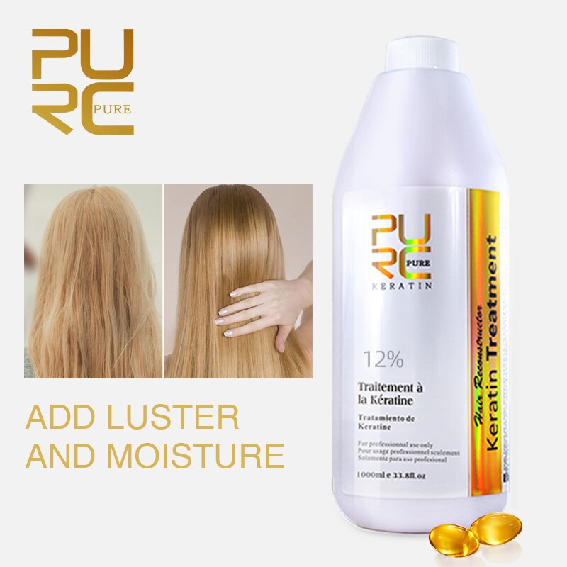 PURC Brazilian Keratin Treatment Straightening Hair 8% Formaldehyde and 12% Formaldehyde Straighten Hair Products Hair Care PURE