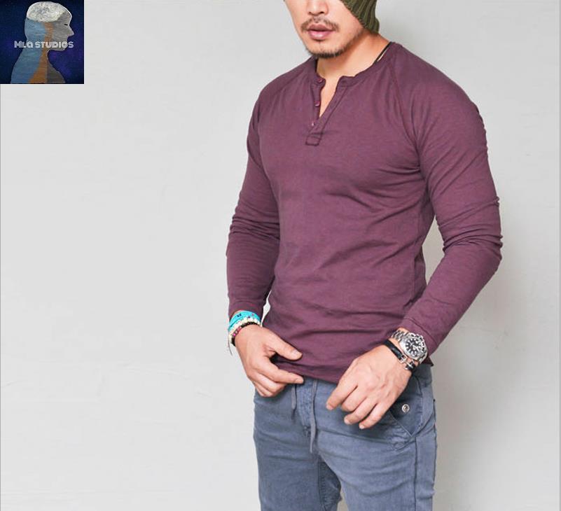 Autumn Men&#39;s Bottomming Shirt Long Sleeve Slim T-shirt Long Sleeve T-shirt