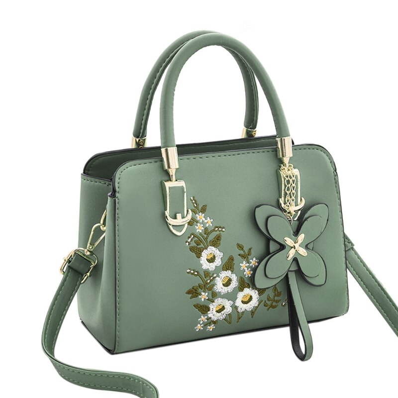 Ladies Messenger Bags Elegant Leather Shoulder Bag Casual Soft Top-handle Handbags Embroidered Crossbody Bag Drop Shipping