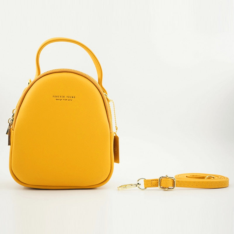YIZHONG Leather Mini Backpacks Purse for Women Ladies Bookbag MultiFunction Luxury Shoulder Bag Small School Backpack Mochila
