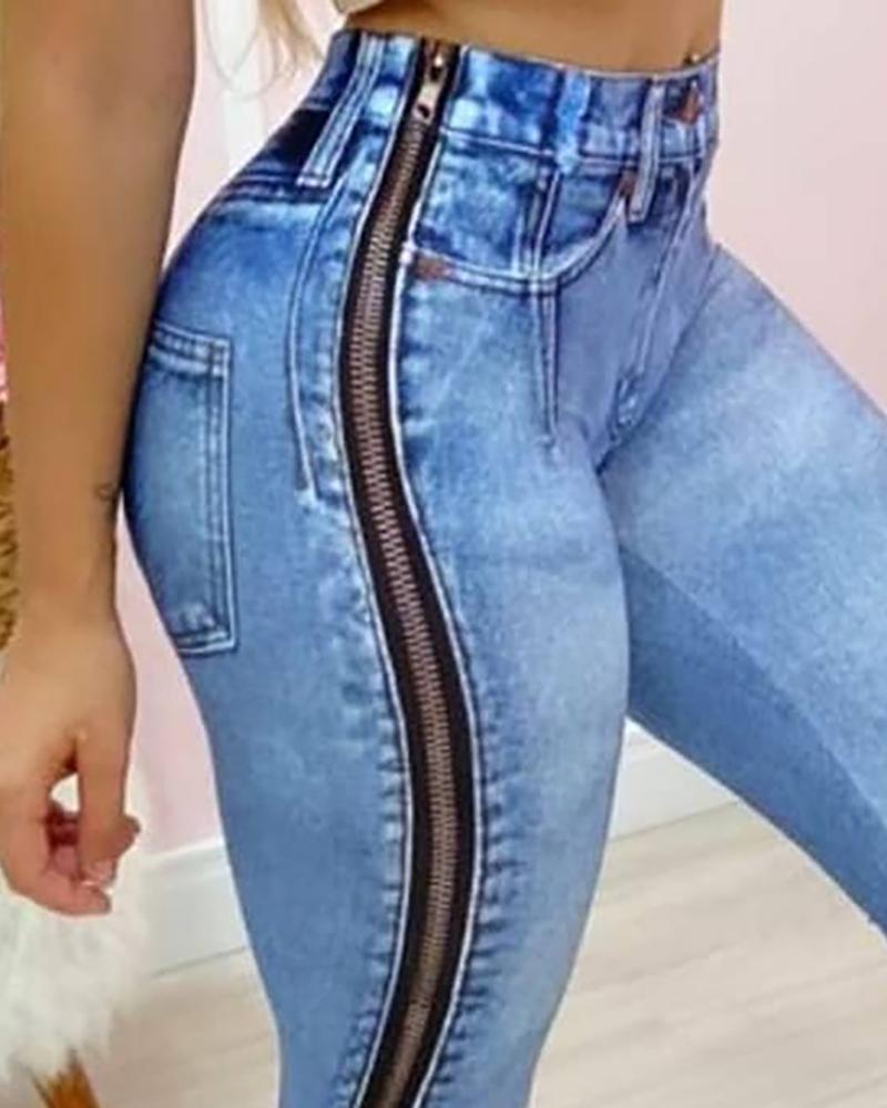 2021 Women&amp;#39;s Jeans Sexy Pants Spring High Waist Zipper Jeans Pant Style Waist Type Front Style Length Material Fit Type Age