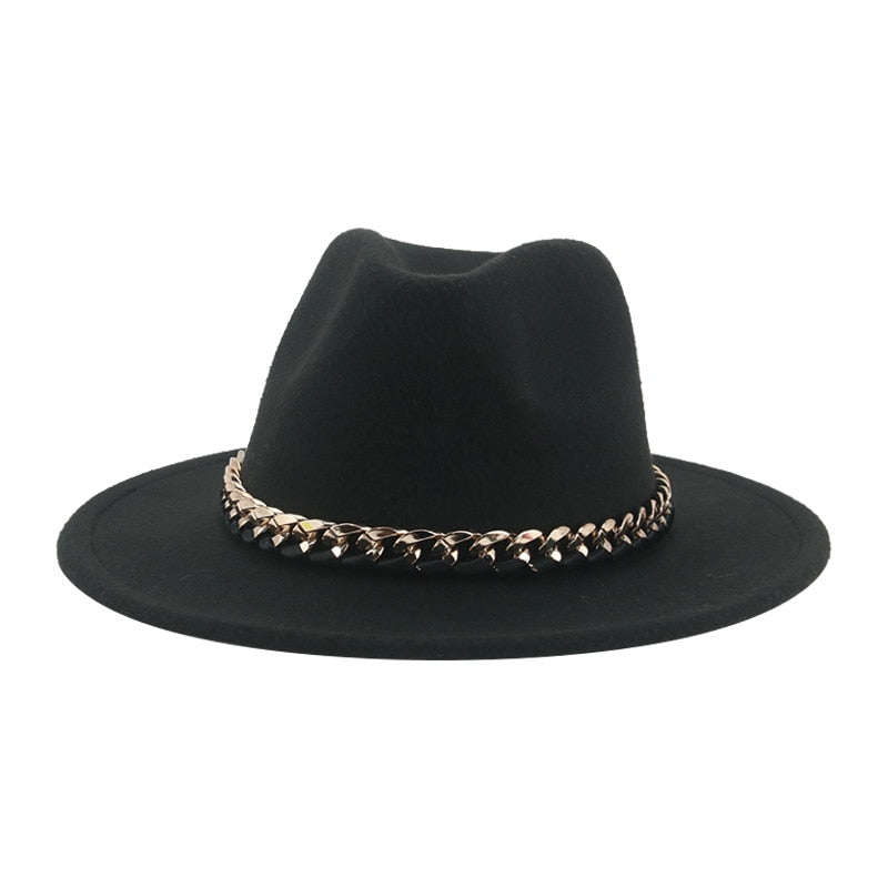 Hats for Women Fedora Women Hat Panama Hats for Men Church Chain Belt Cowboy Casual Hip Hop Winter Women&#39;s Hat Sombrero Hombre