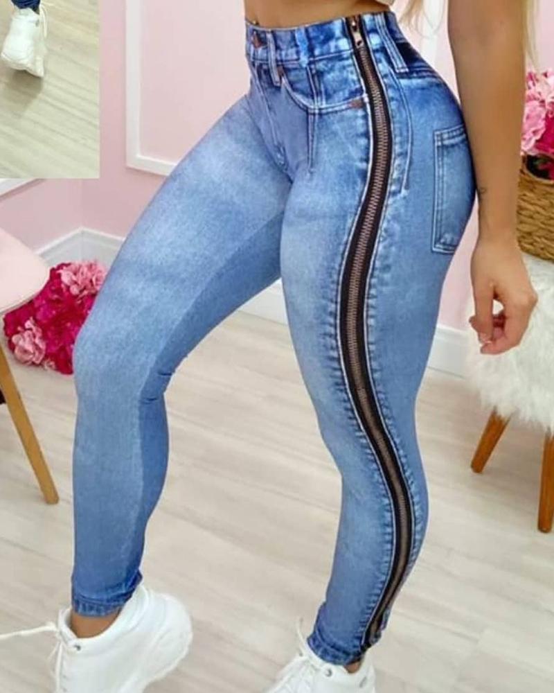 2021 Women&amp;#39;s Jeans Sexy Pants Spring High Waist Zipper Jeans Pant Style Waist Type Front Style Length Material Fit Type Age