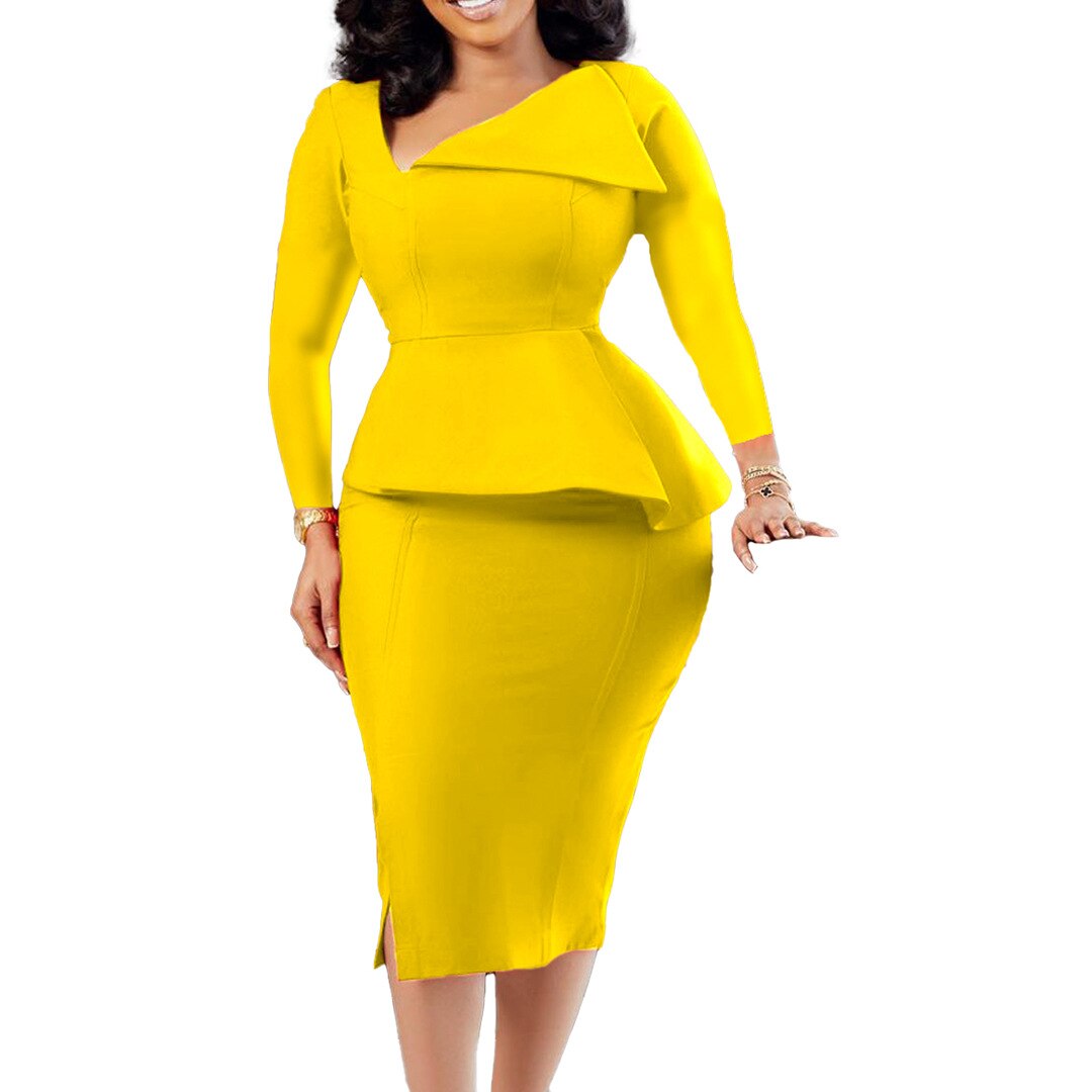 V-Neck Perspective Slim Dress for Office or Party, Womens Dresses, JL  Fashion Store - Women & Men Fashion Store