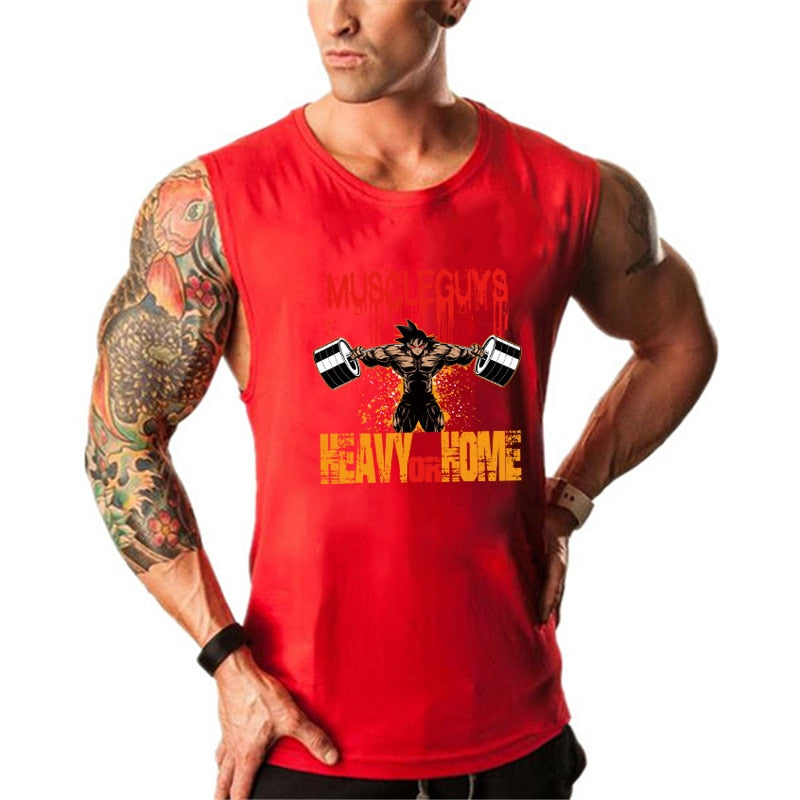 New fashion cotton sleeveless shirts Bodybuilding tank top men Fitness shirt mens singlet carton print gym vest fitness men