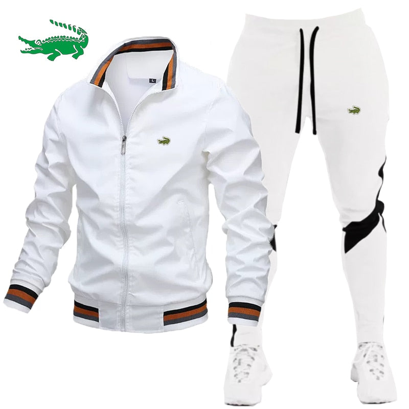 2022 New Men&amp;#39;s Jacket Suit Casual Suit Splicing Trousers Bomber Jacket High Quality