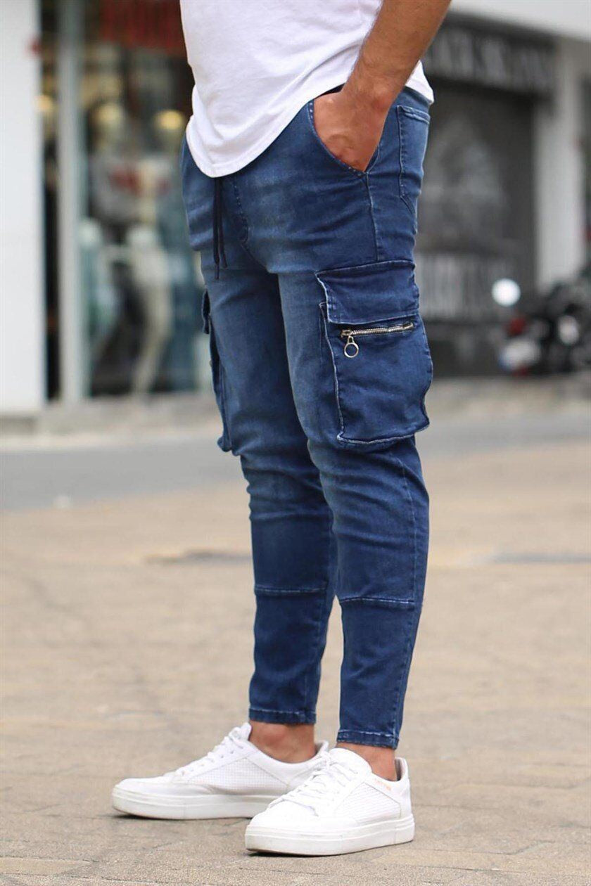 Plus size Jeans Men Hip hop StreetWear Joggers Ankle Length Denim Cargo  Pants Loose Pocket Harem Trousers Sweatpants JKP3778 | Denim cargo pants,  Mens outfits, Hip hop streetwear