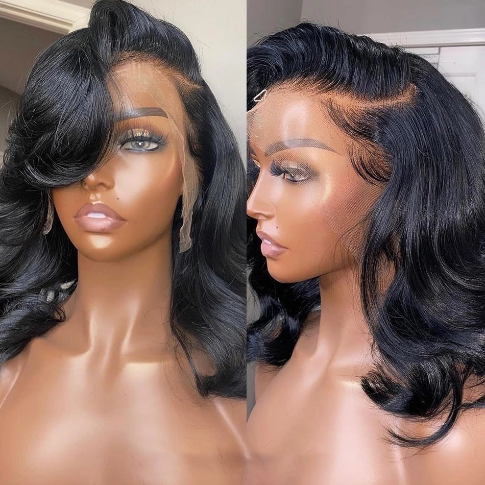 Wigirl 13x6 Transparent Body Wave Lace Front Bob Wig 13x4 Human Hair Wigs Remy 250% Short Water Wave Lace Frontal Wig For Women